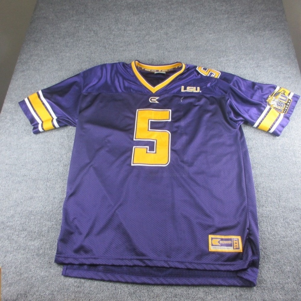 Colosseum Athletics LSU Tigers Jersey Adult 2XL Purple #5 College NCAA Mens